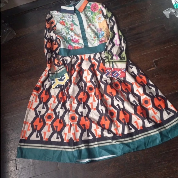 Zara Colorful Patterned Midi Dress - Picture 1 of 3